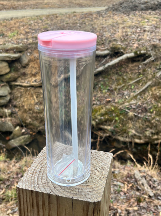 25oz Flip Top Snow Globe Tumbler ~ Pink