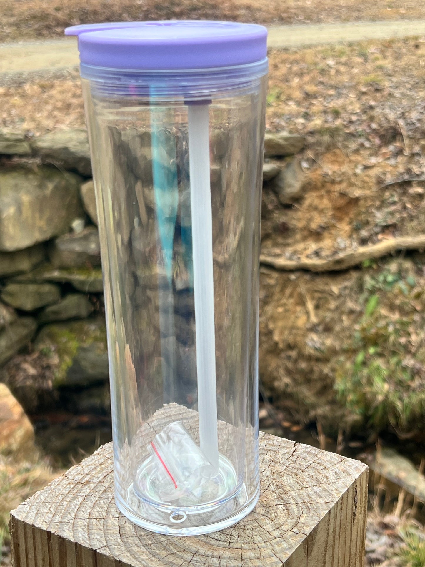25oz Flip Top Snow Globe Tumbler ~ Purple