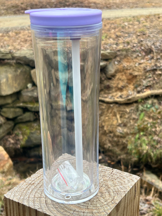 25oz Flip Top Snow Globe Tumbler ~ Purple