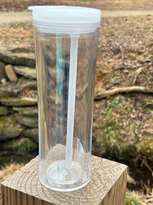 25oz Flip Top Snow Globe Tumbler ~ White