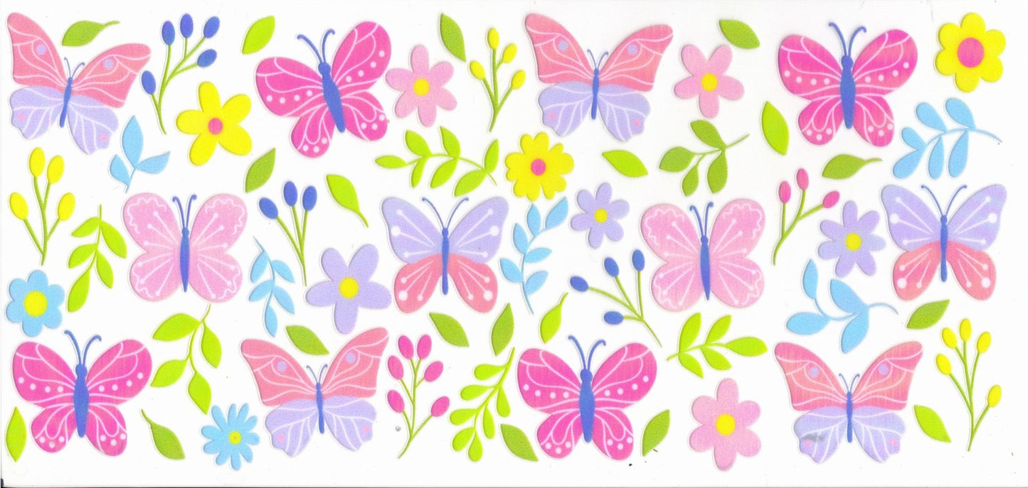 Pastel Floral and Butterflies