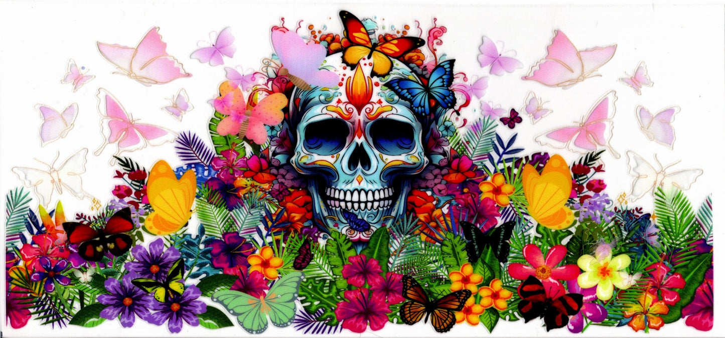 Sugar Skull and Flowers