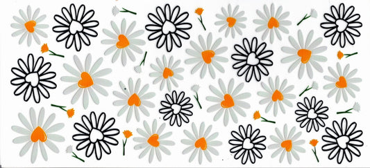 Daisies White and Black Outline
