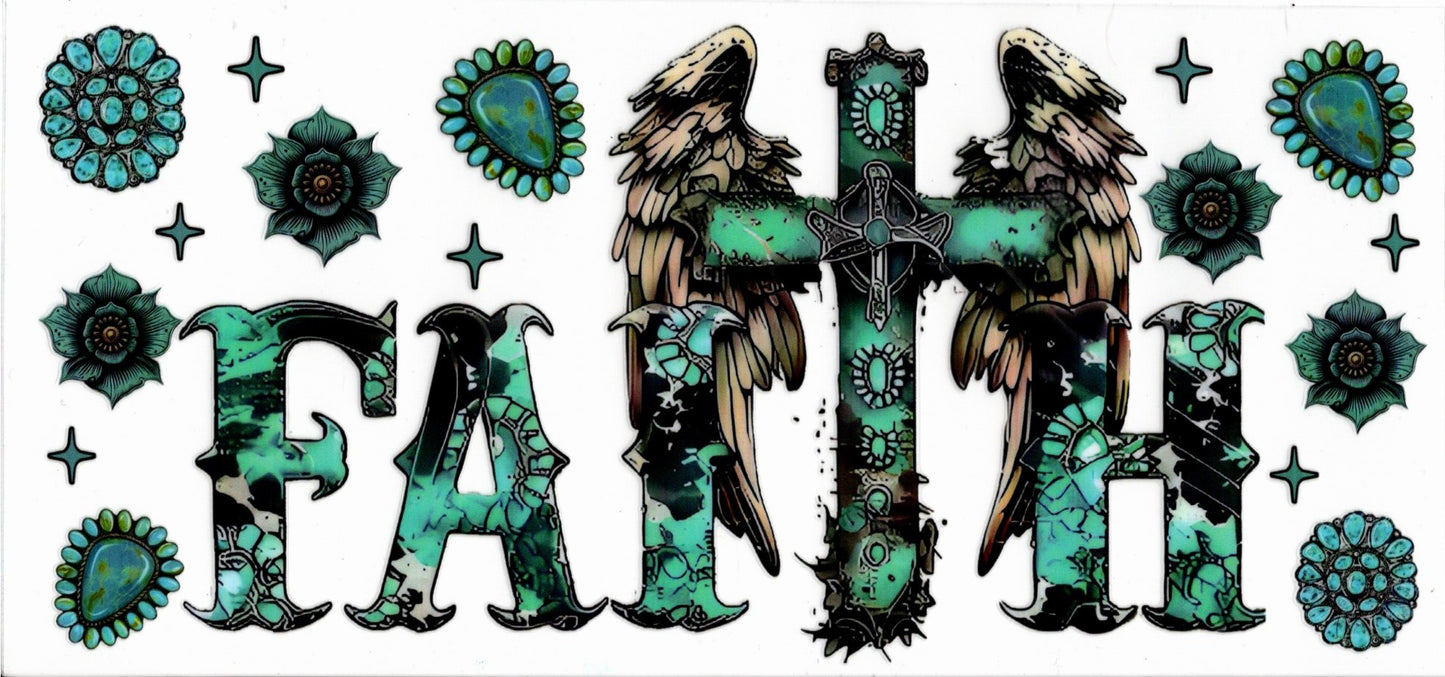 Faith Turquoise With Angel Wings