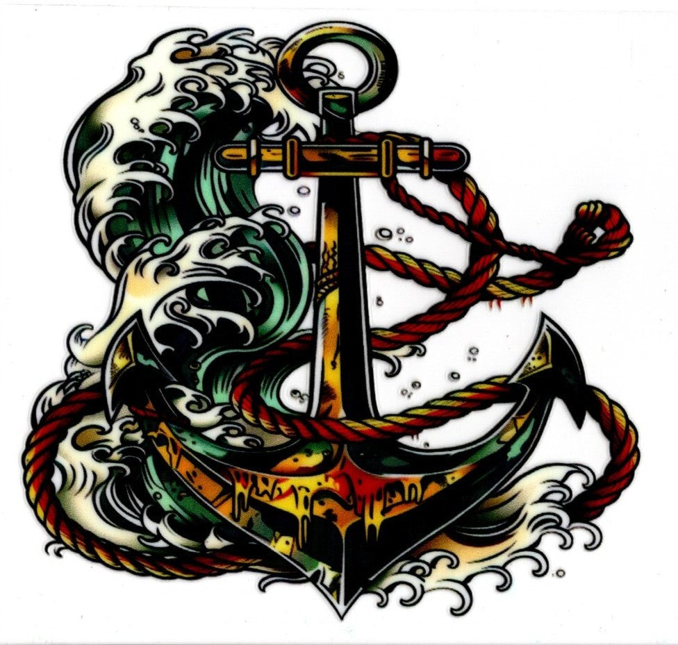 Anchor with Ocean Waves