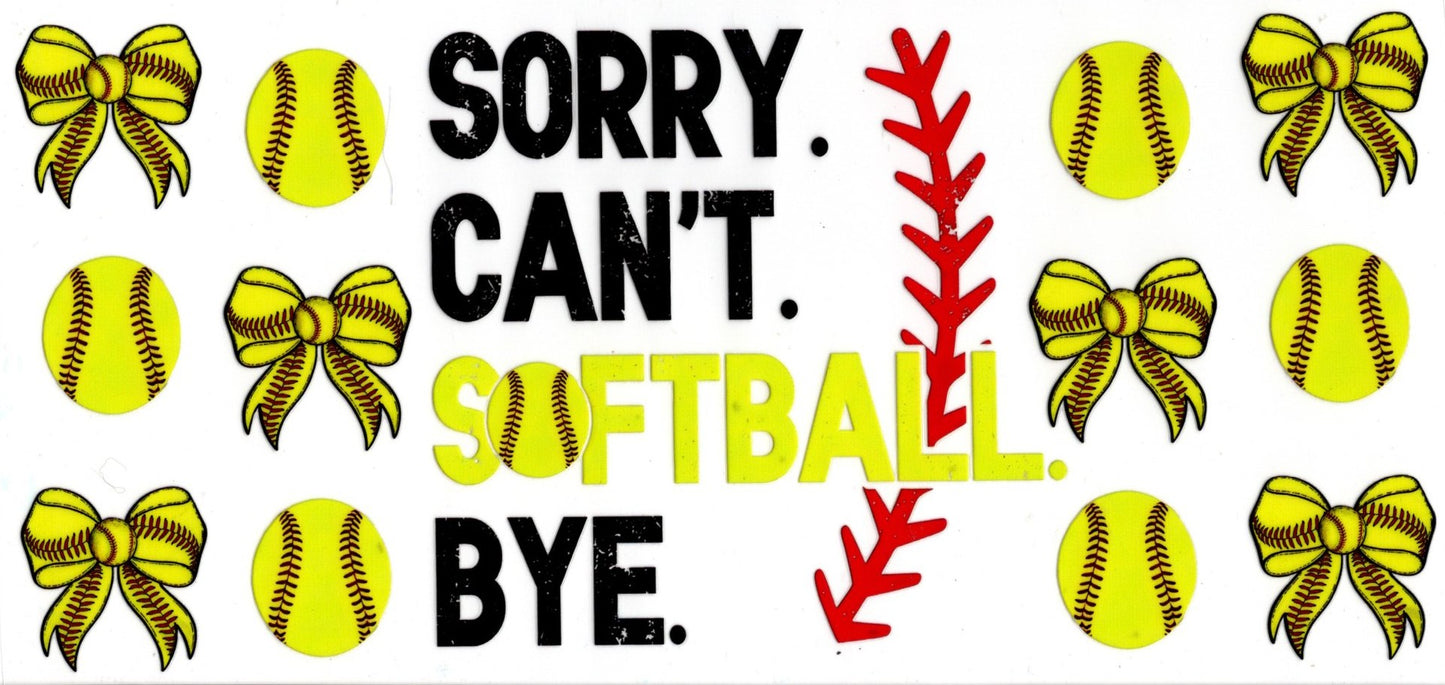 Sorry. Can't. Softball. Bye.