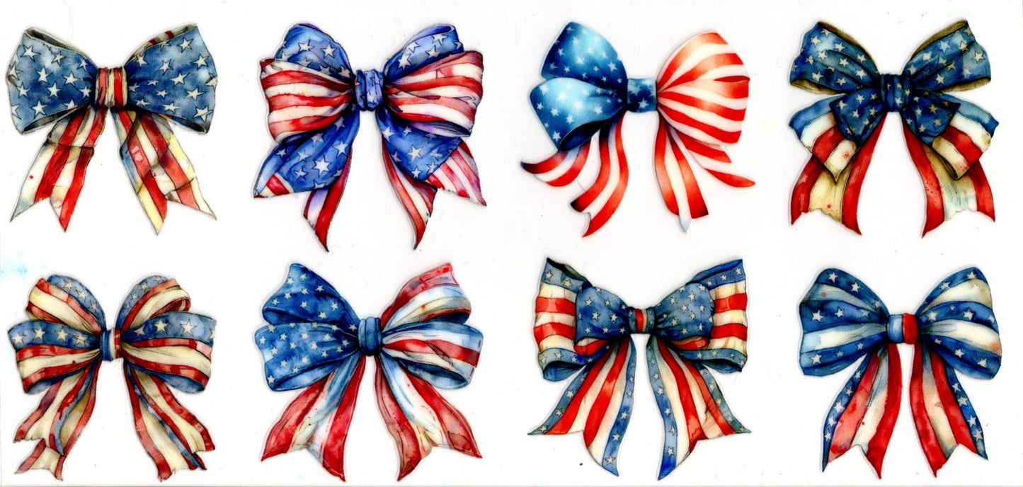 Red White and Blue Flag Bows