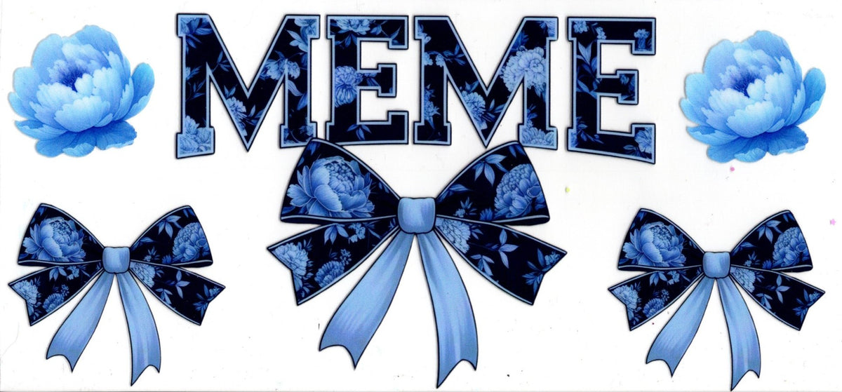 Meme Blue Floral Bows