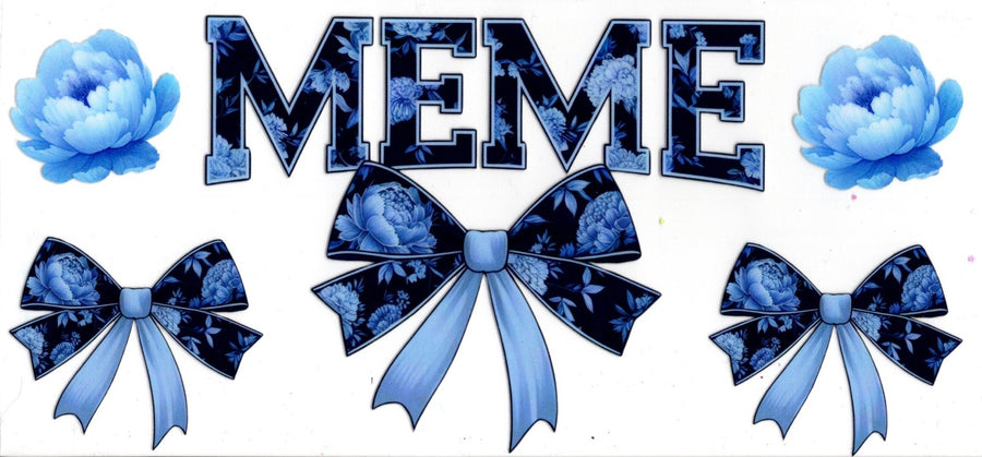Meme Blue Floral Bows