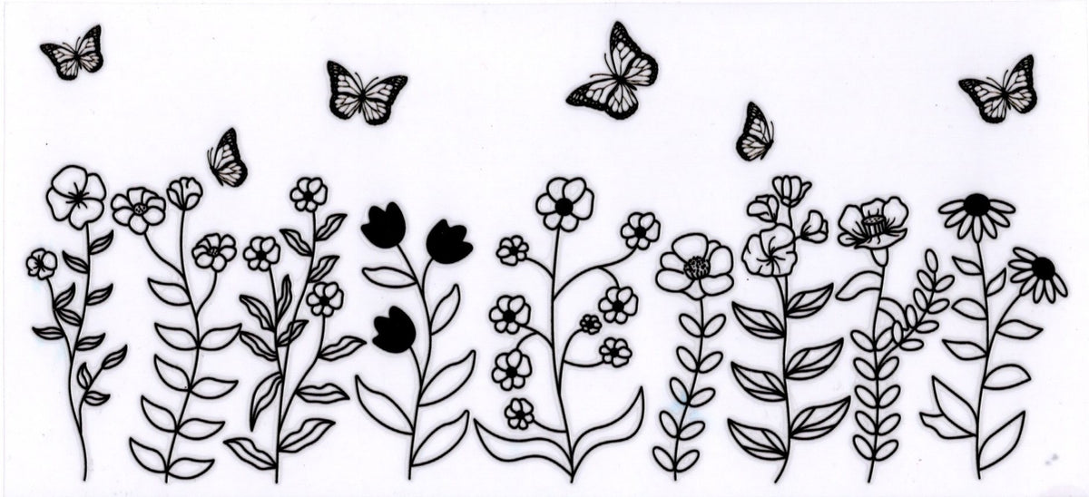 Black Outlined Flowers