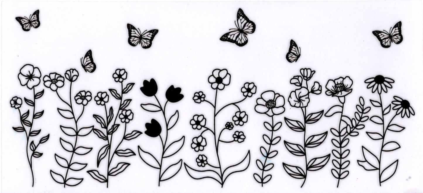 Black Outlined Flowers