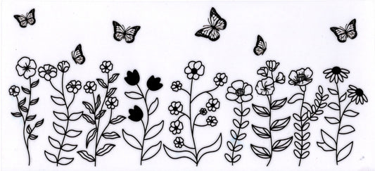Black Outlined Flowers