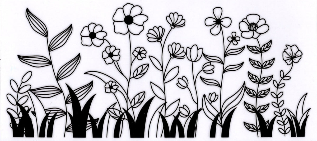 Black Outlined Flowers