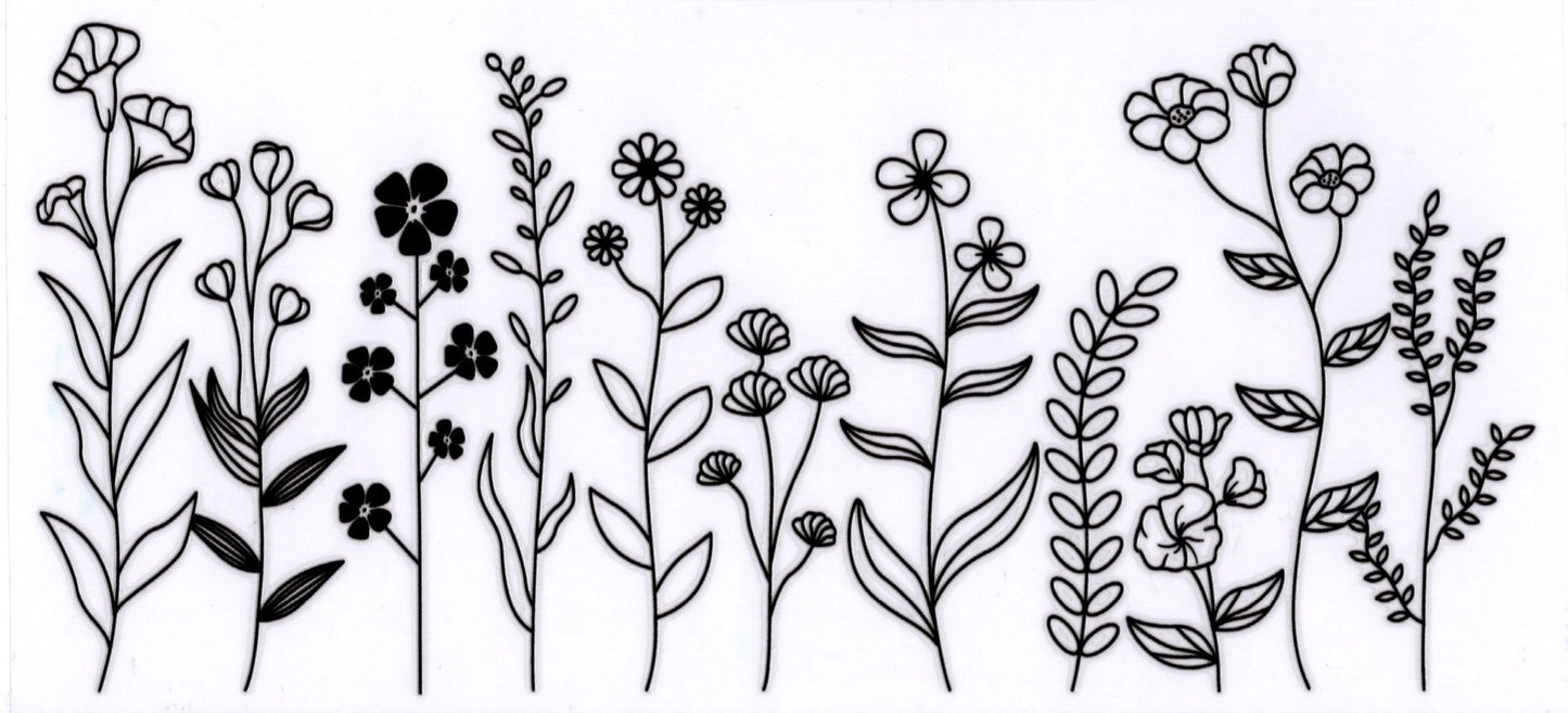 Black Outlined Flowers