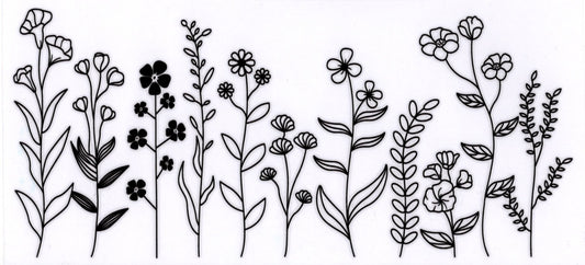 Black Outlined Flowers