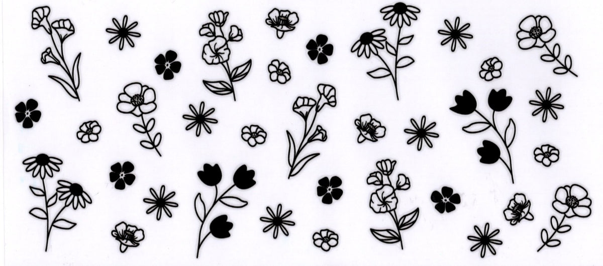 Black Outlined Flowers