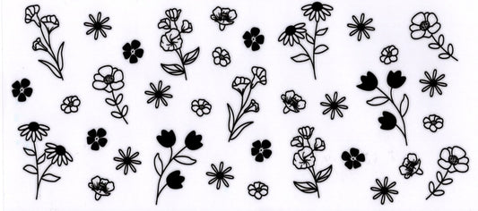 Black Outlined Flowers