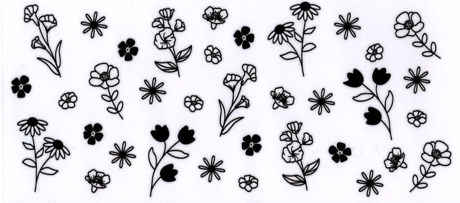 Black Outlined Flowers