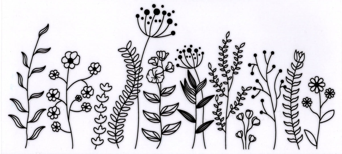 Black Outlined Flowers