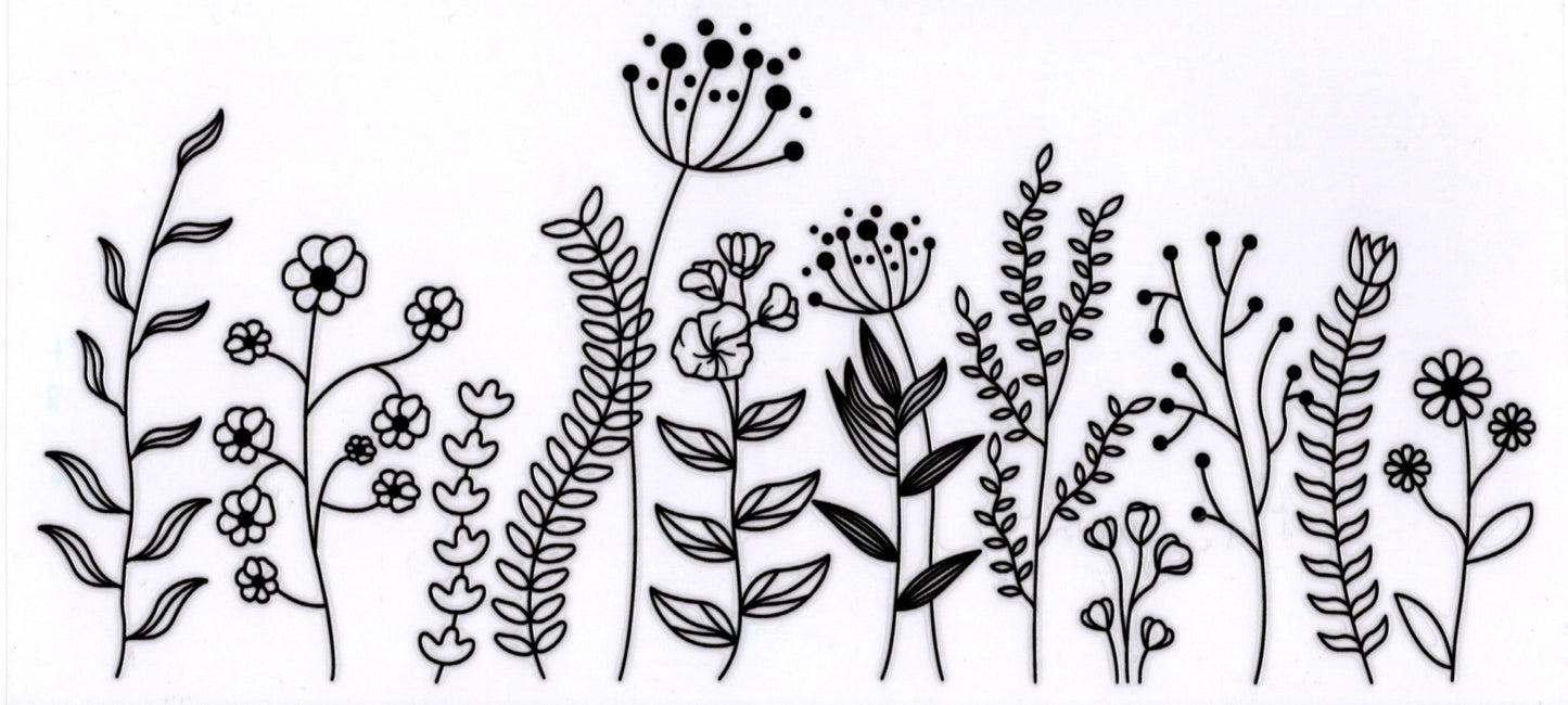 Black Outlined Flowers