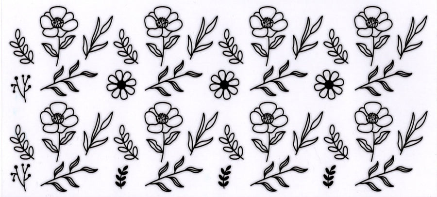 Black Outlined Flowers