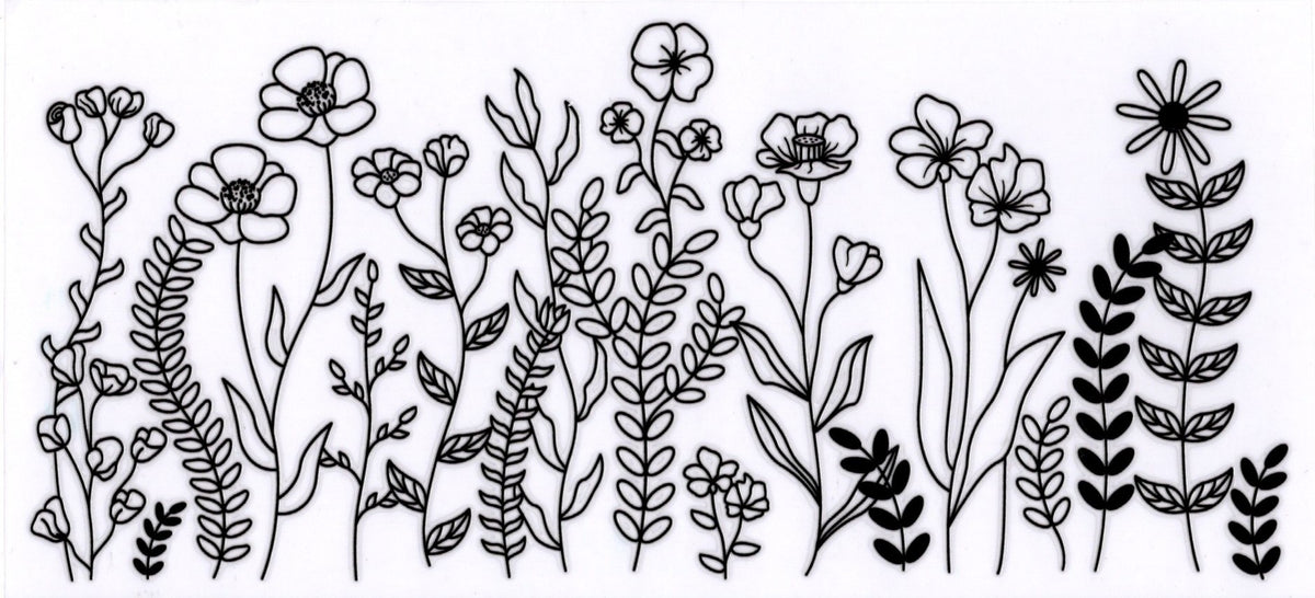 Black Outlined Flowers