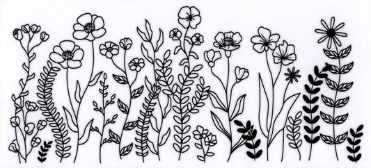 Black Outlined Flowers