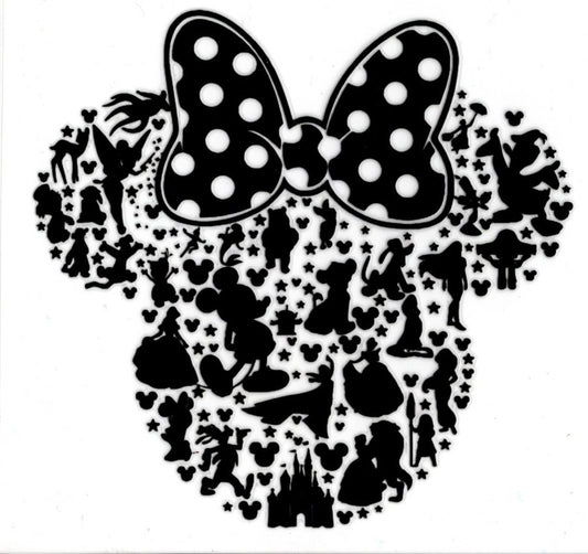 Minnie Mouse Head Disney Characters Black Outline