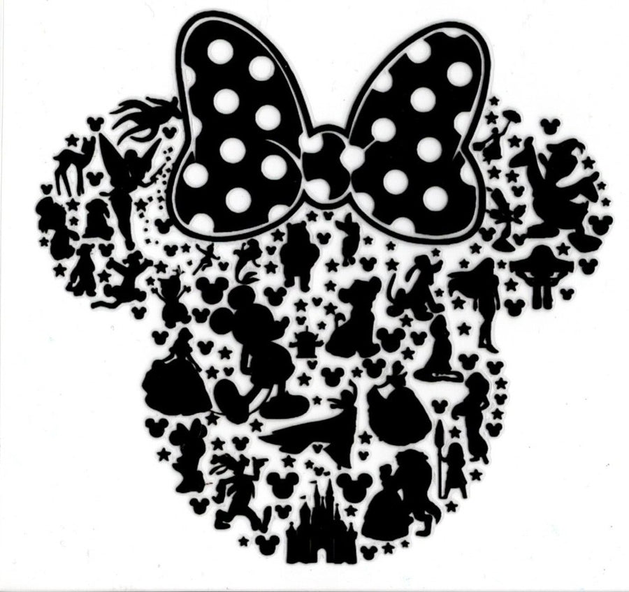 Minnie Mouse Head Disney Characters Black Outline
