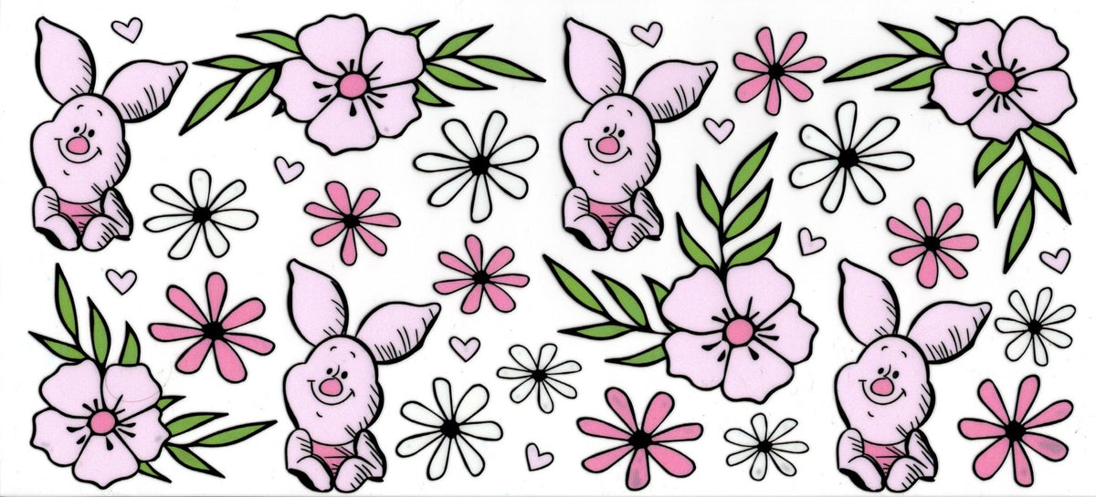 Piglet and Flowers