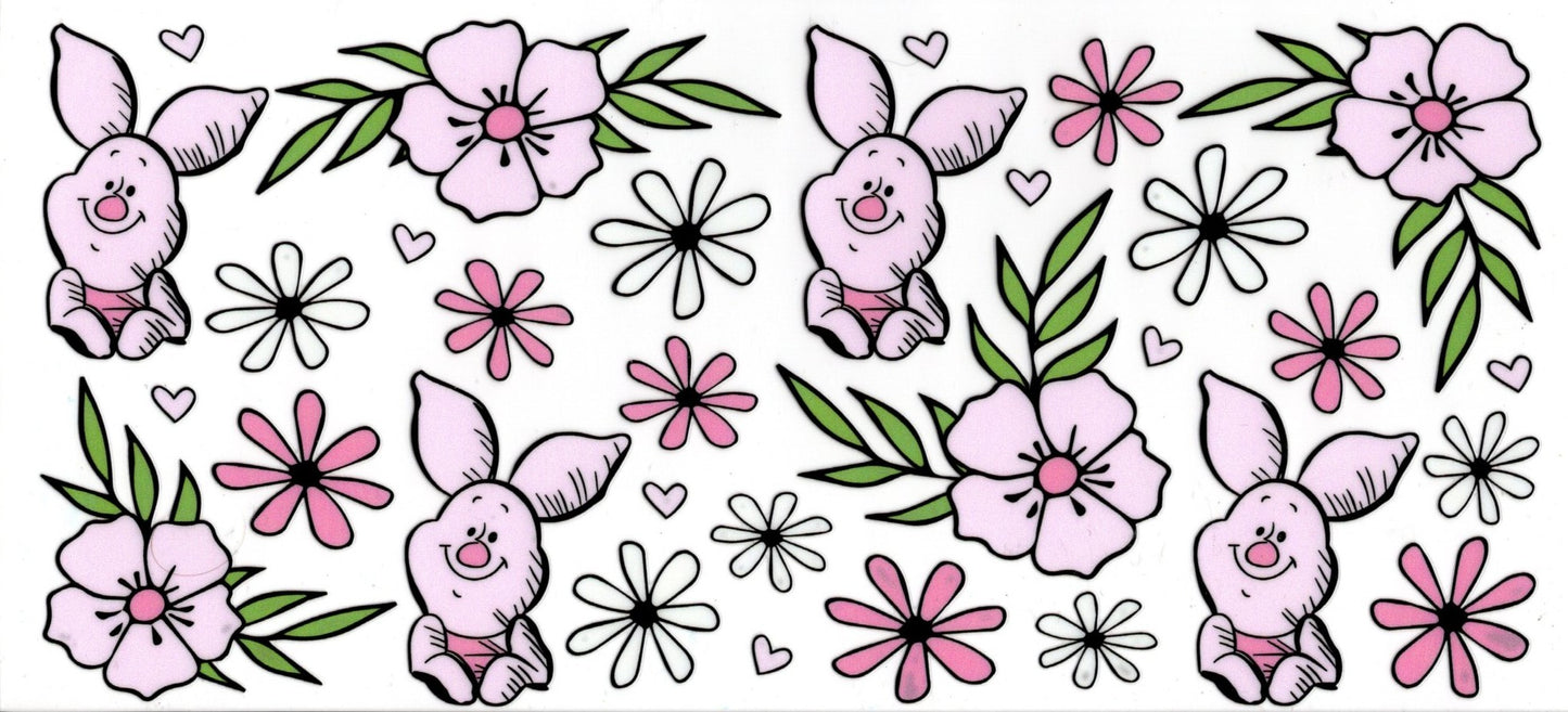 Piglet and Flowers