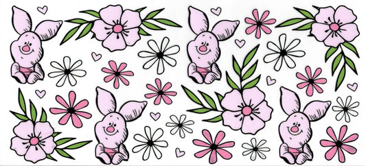 Piglet and Flowers