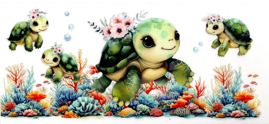 Turtles With Flowers