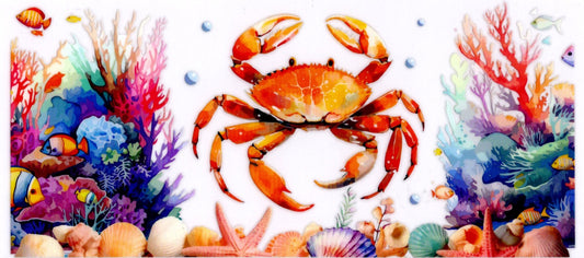 Orange Crab In Coral