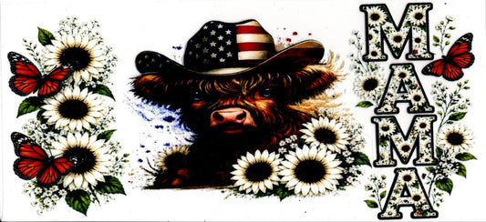 Highland Cow American Flag Hat Mama