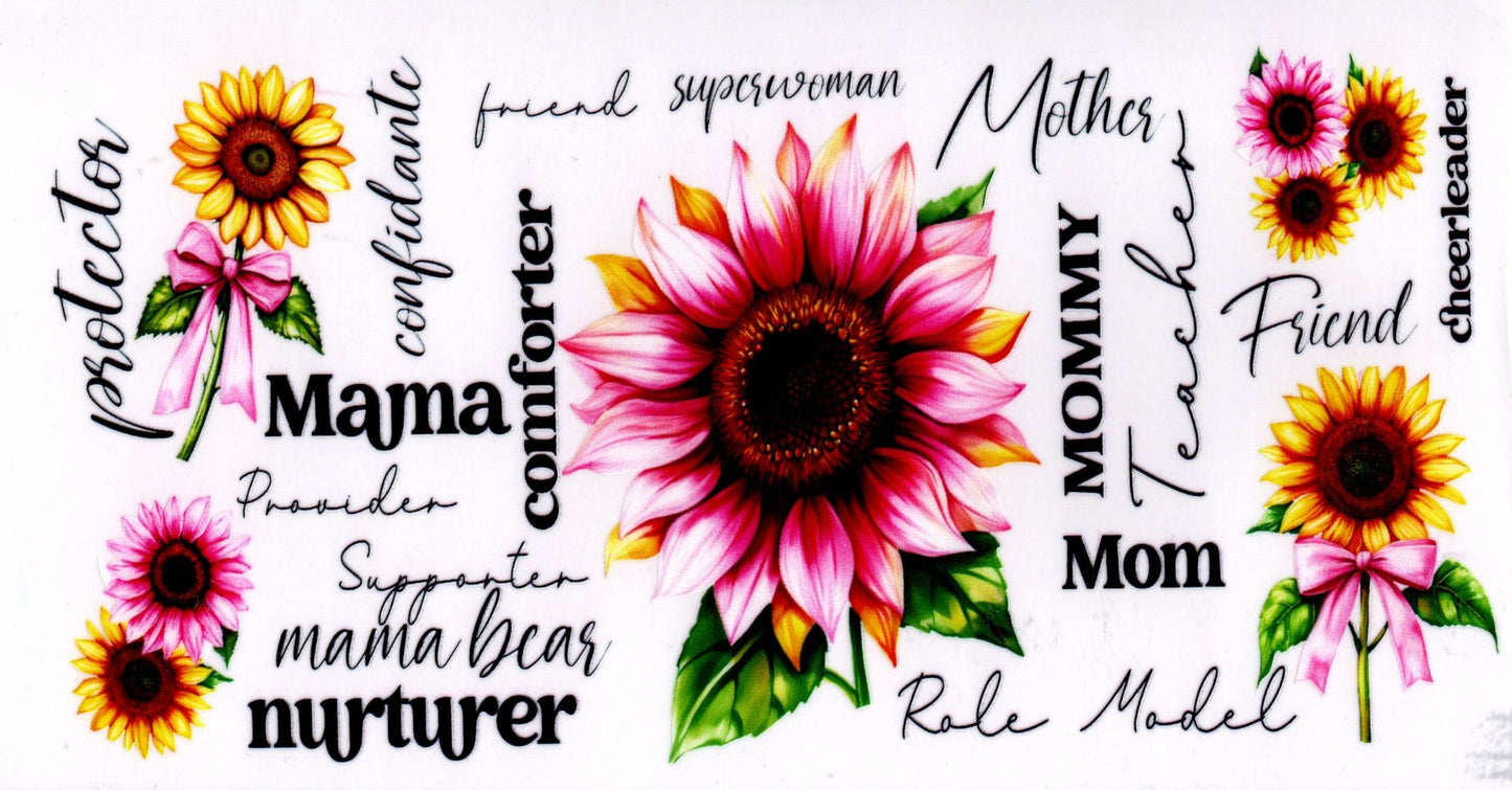 Mom Titles Pink Sunflower ~ Black Lettering