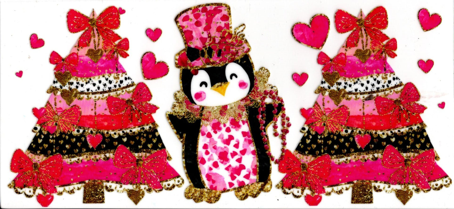 Penguin and Christmas Trees