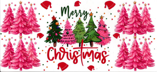 Merry Christmas Pink Trees
