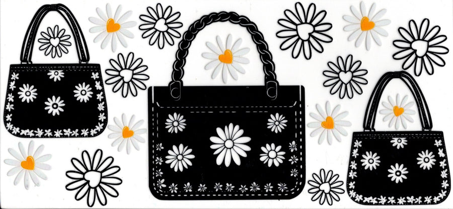 Black Bag with Daisies ~ Flowers