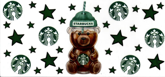 Starbucks Bear and Dark Green Stars
