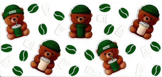 Green and White Starbucks Bears and Coffee Beans