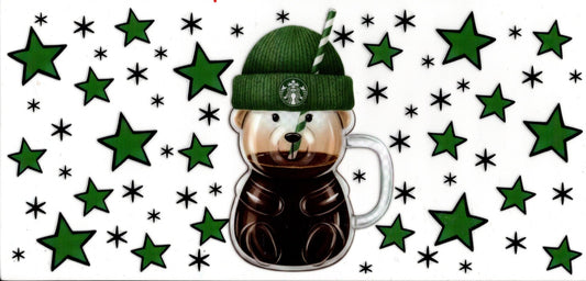 Green Starbucks Bear and Stars