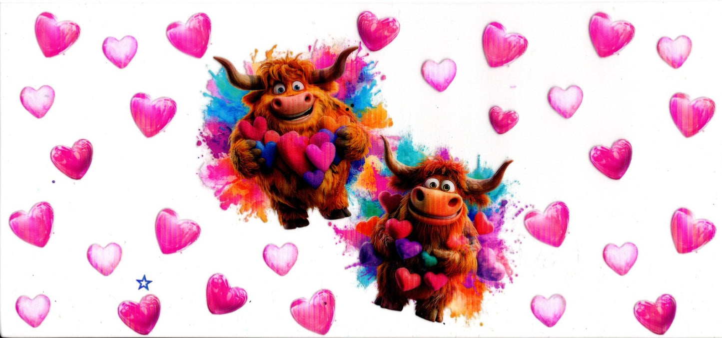 Highland Cow Cartoon Valentines