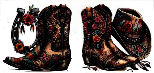 Boots Hat Horseshoe Western