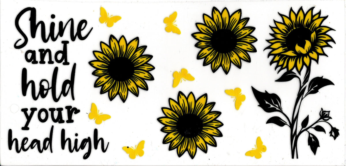 Shine and Hold Your Head High Yellow Butterflies and Sunflowers