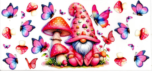 Gnome Mushrooms Butterflies