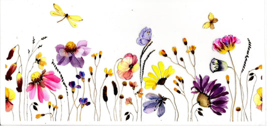 Wild Flowers Butterflies and Dragonfly