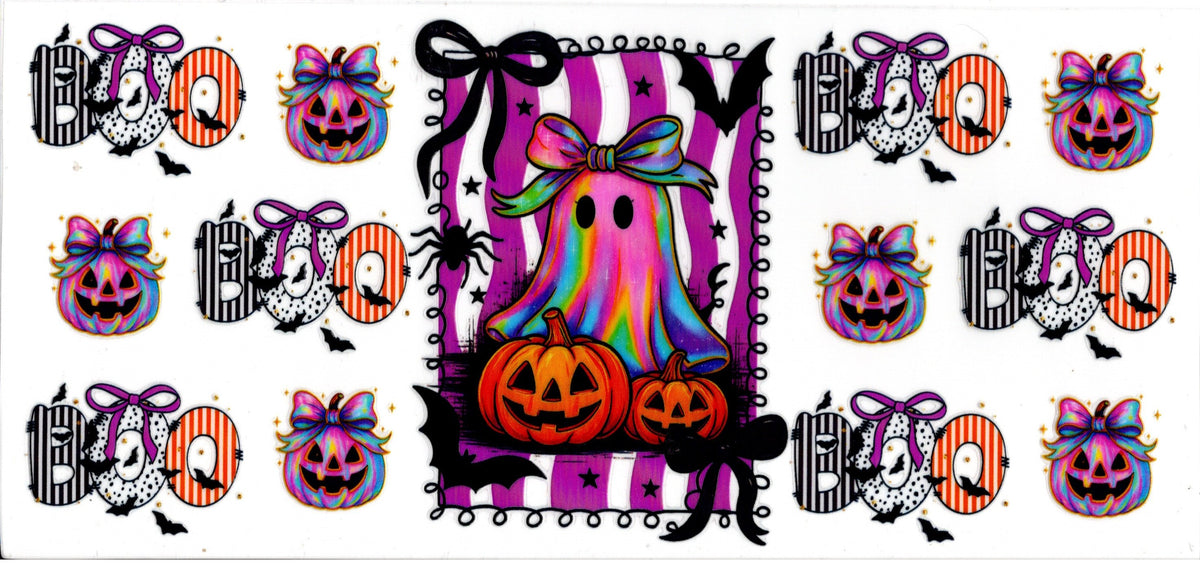 Ghosts Bows Pumpkins Boo ~ Halloween