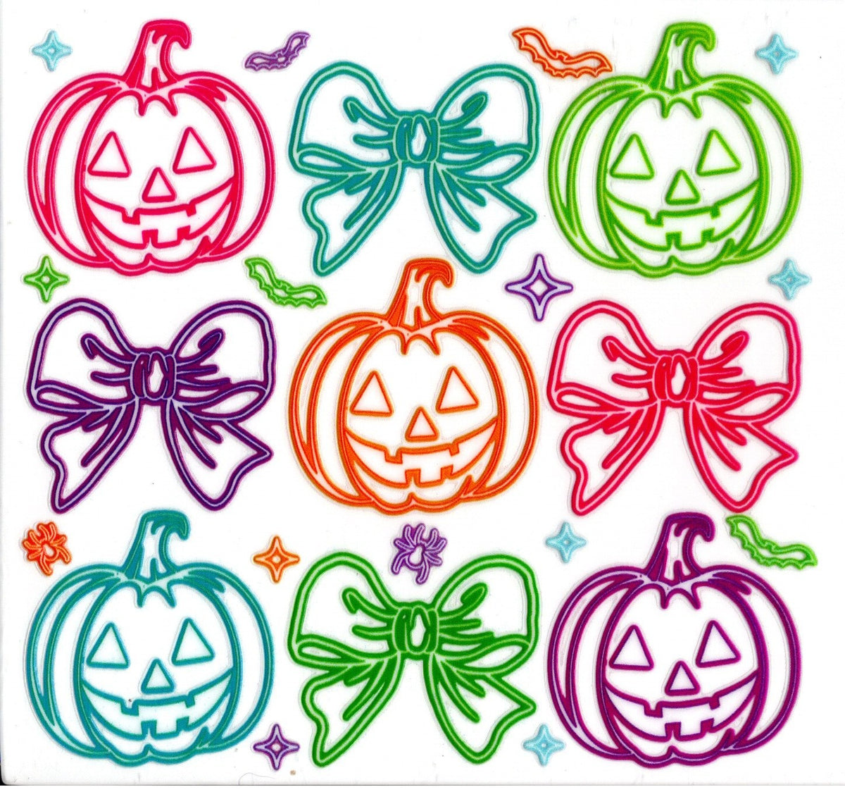 Neon Halloween Pumpkins and Bows
