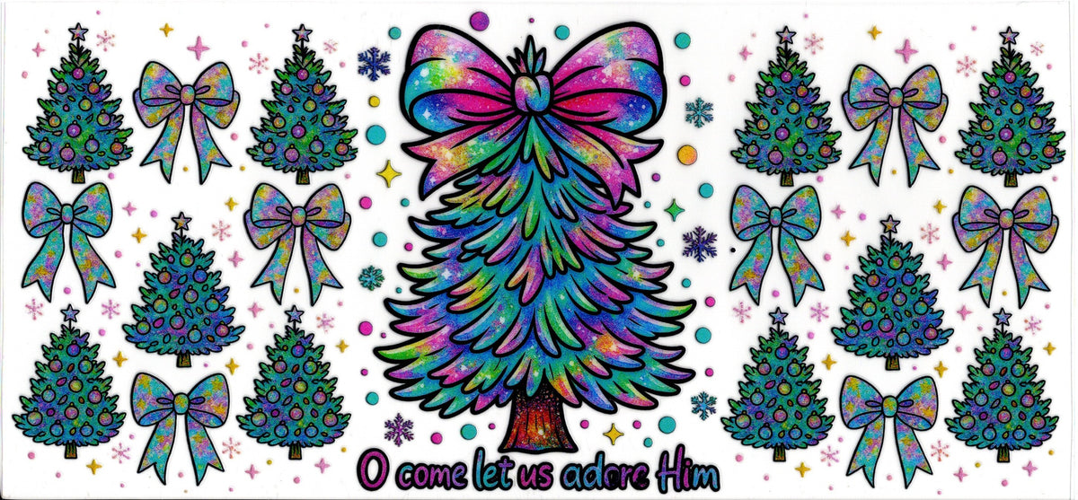 Oh Come Let Us Adore Him ~ Water paint Christmas Tree